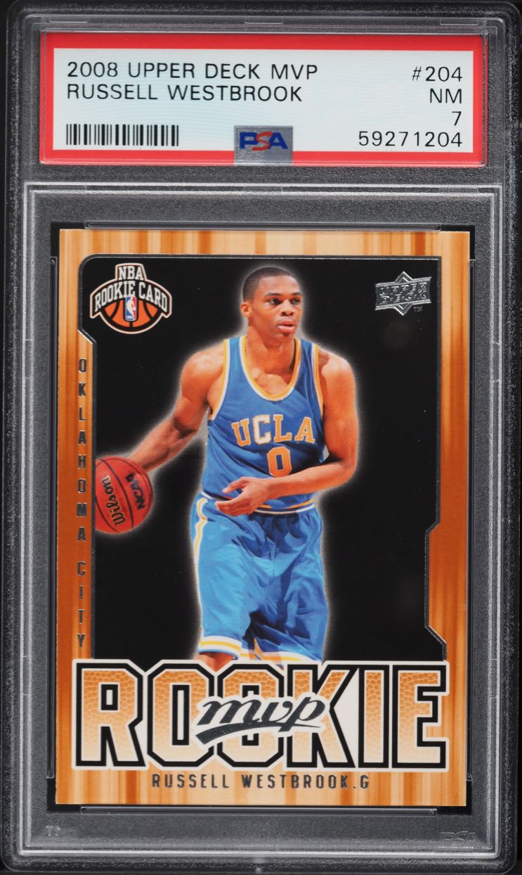 2008 Upper Deck MVP Russell Westbrook ROOKIE #204 PSA 7 NRMT