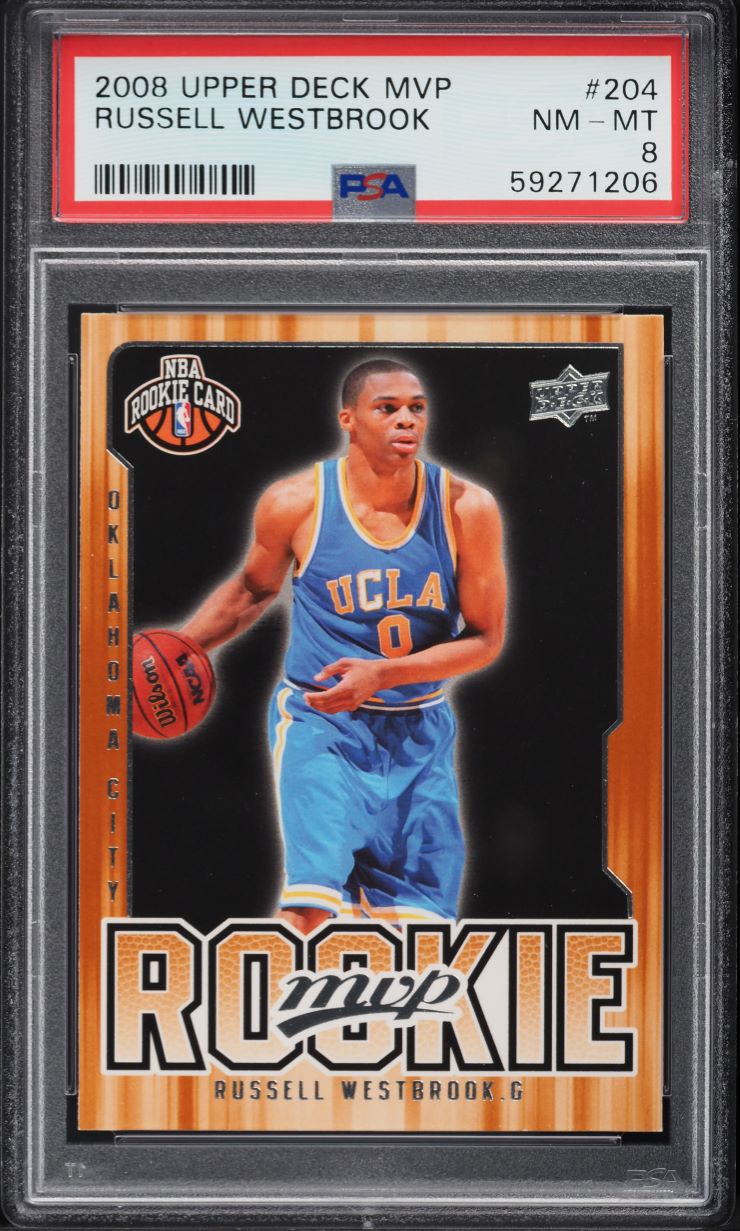 2008 Upper Deck MVP Russell Westbrook ROOKIE #204 PSA 8 NM-MT