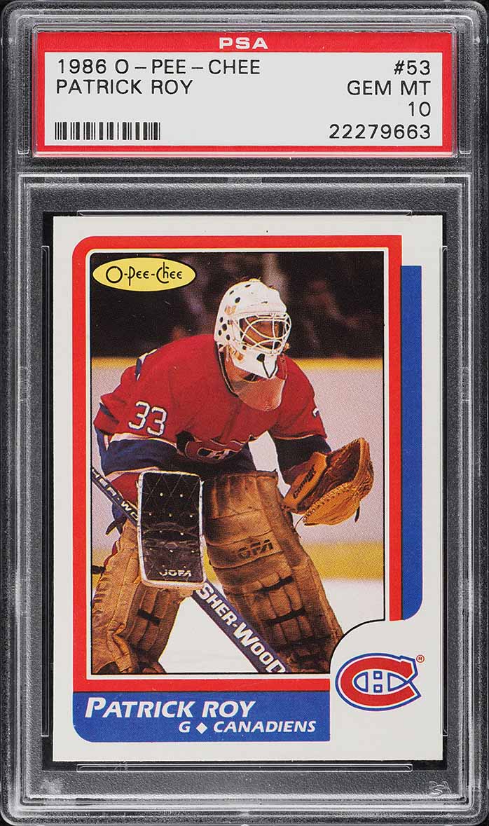 1986 O-Pee-Chee Hockey Patrick Roy ROOKIE #53 PSA 10 GEM MINT