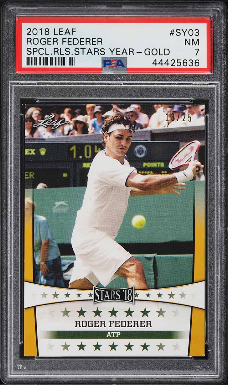 2018 Leaf Special Release Stars Year Gold Roger Federer /25 #SY-03 PSA 7 NRMT