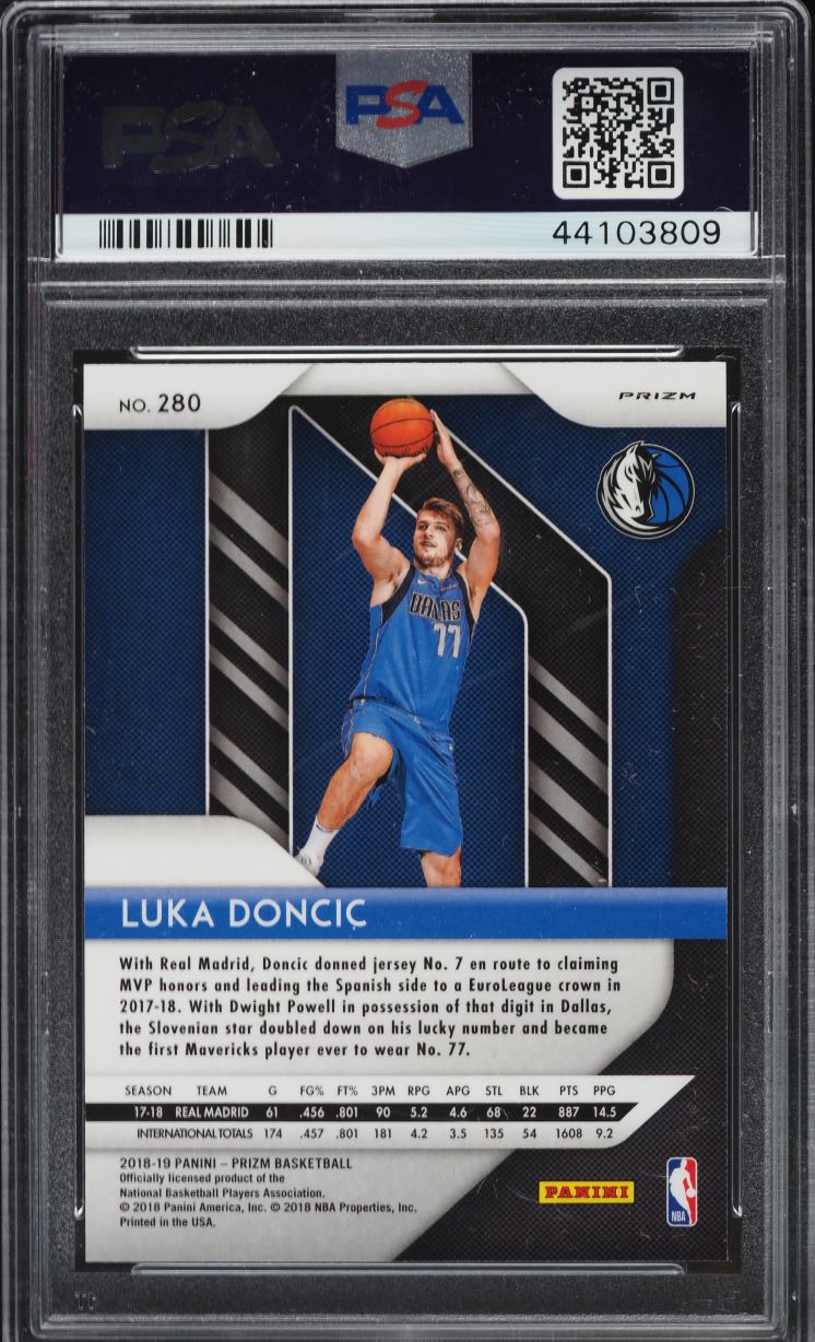 2018 Panini Prizm Red White Blue Prizms Luka Doncic ROOKIE #280 PSA 10 GEM MINT