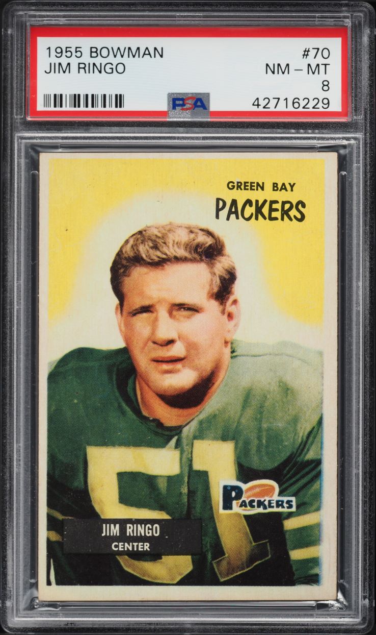 1955 Bowman Football Jim Ringo ROOKIE #70 PSA 8 NM-MT