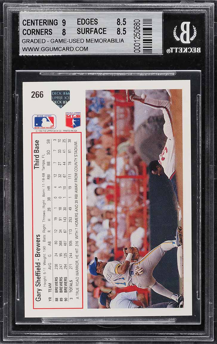 1991 Upper Deck Gary Sheffield PATCH #266 BGS 8.5 NM-MT+