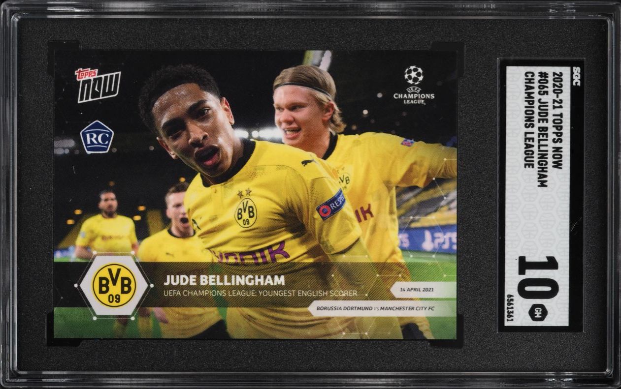 2020 Topps Now Champions League Jude Bellingham ROOKIE #065 SGC 10 GEM MINT