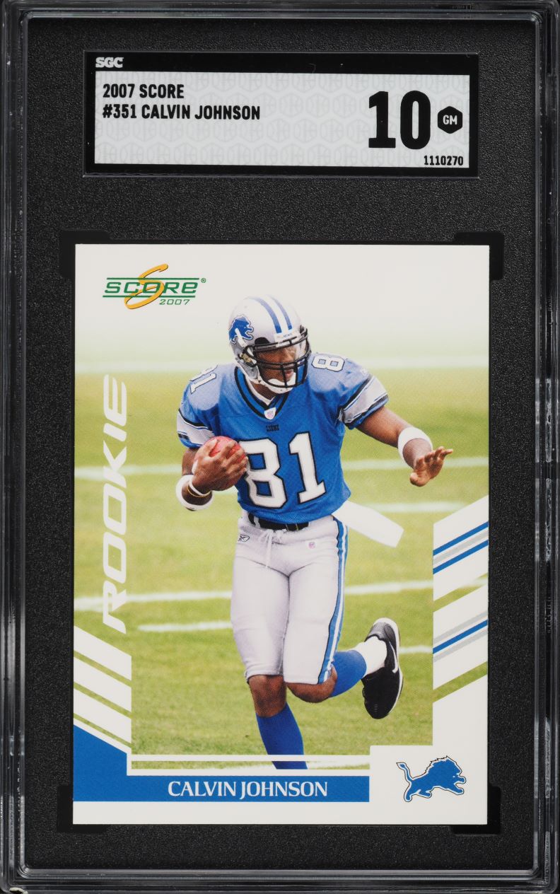 2007 Score Football Calvin Johnson ROOKIE #351 SGC 10 GEM MINT