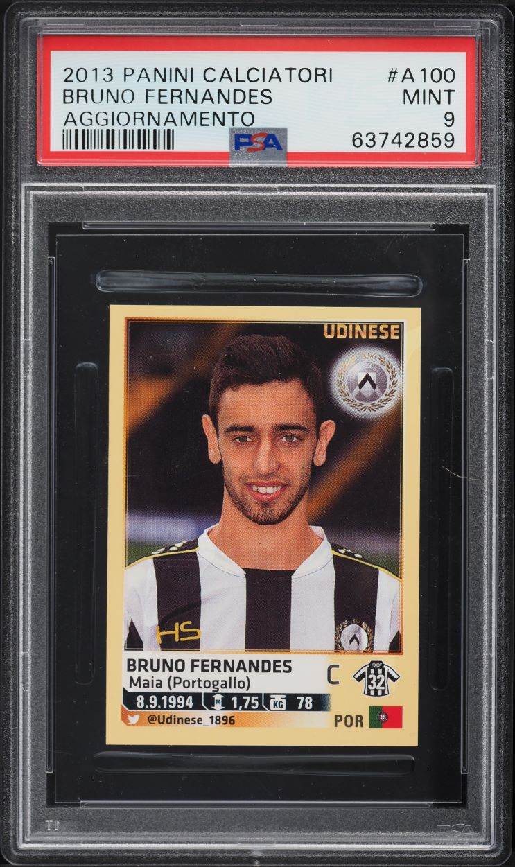 2013 Panini Calciatori Aggiornamenti Bruno Fernandes ROOKIE #A100 PSA 9 MINT