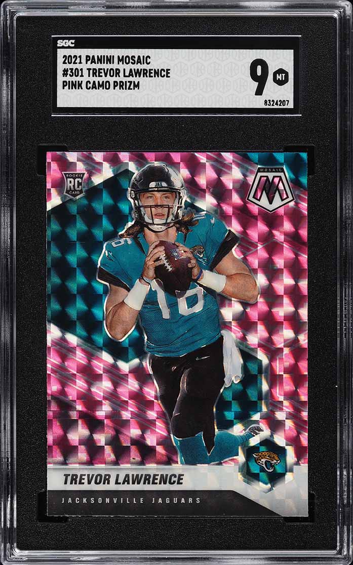 2021 Panini Mosaic Pink Camo Trevor Lawrence ROOKIE #301 SGC 9 MINT