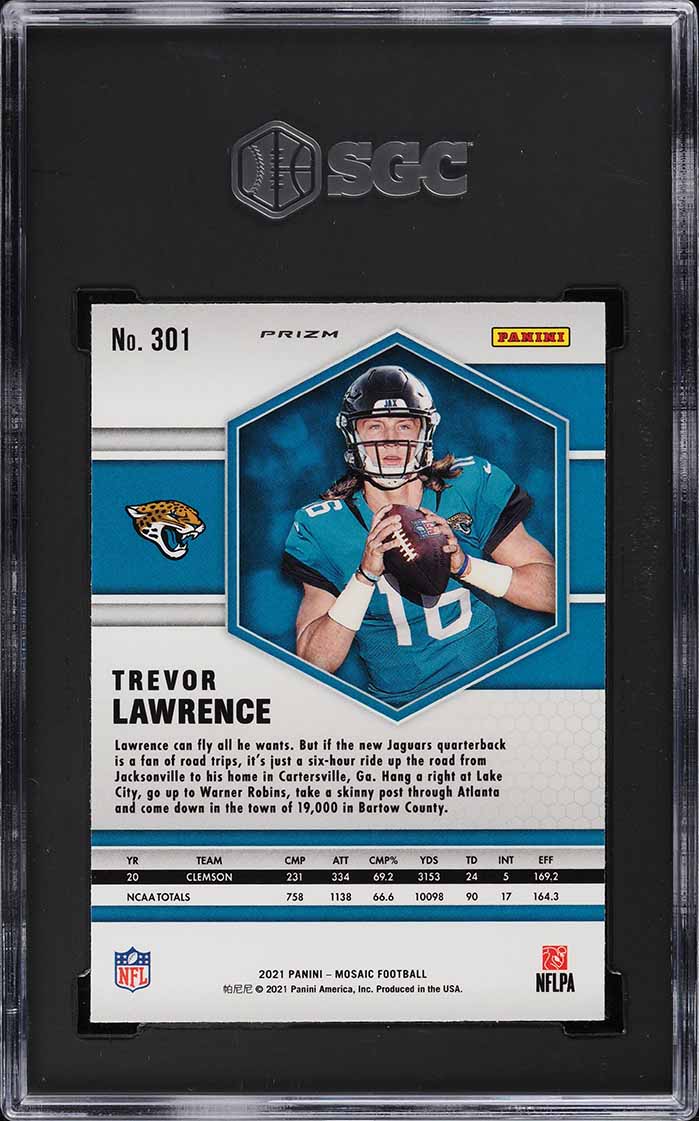 2021 Panini Mosaic Pink Camo Trevor Lawrence ROOKIE #301 SGC 9 MINT
