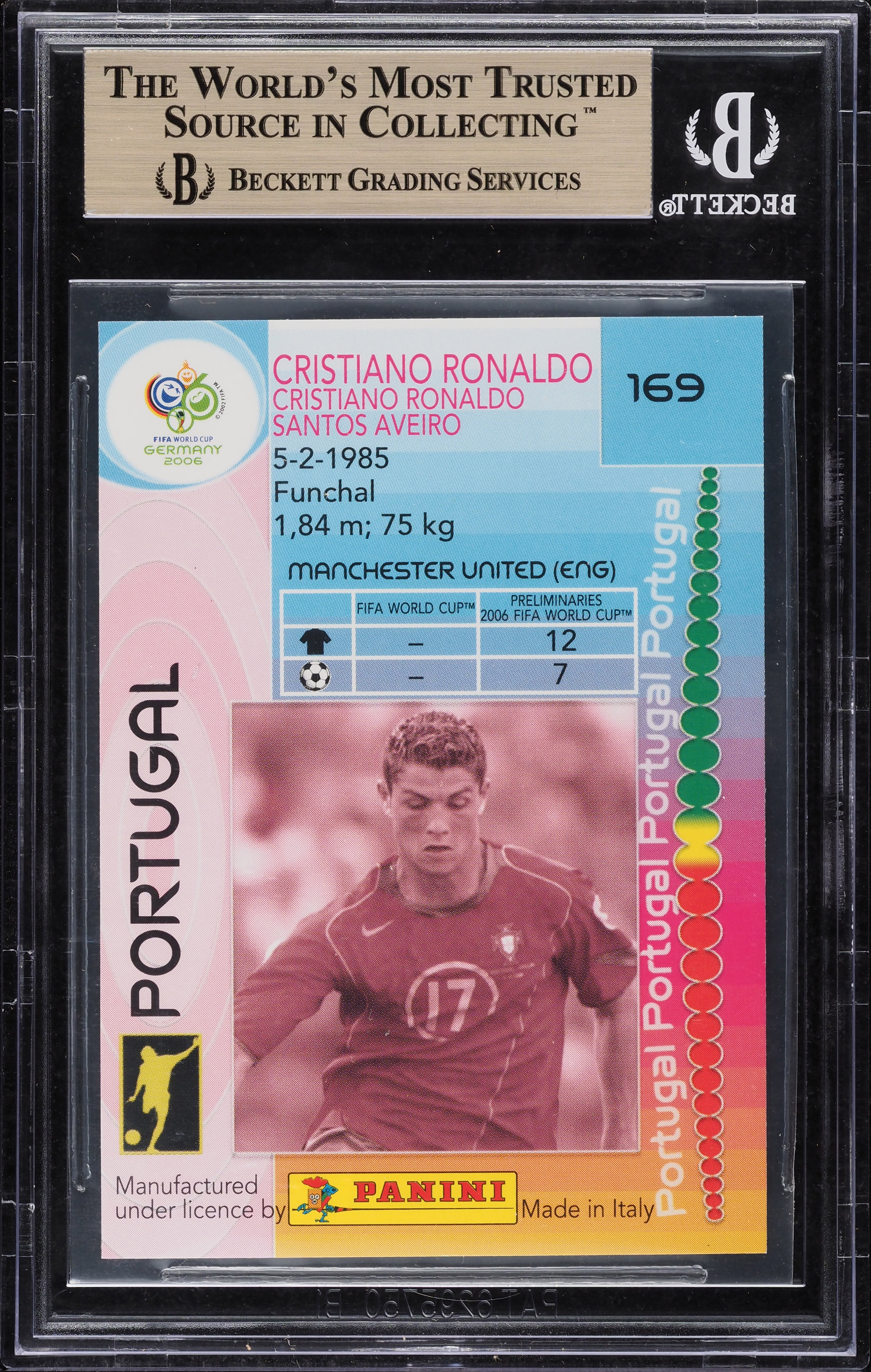 2006 Panini World Cup Germany Cristiano Ronaldo #169 BGS 9.5 GEM