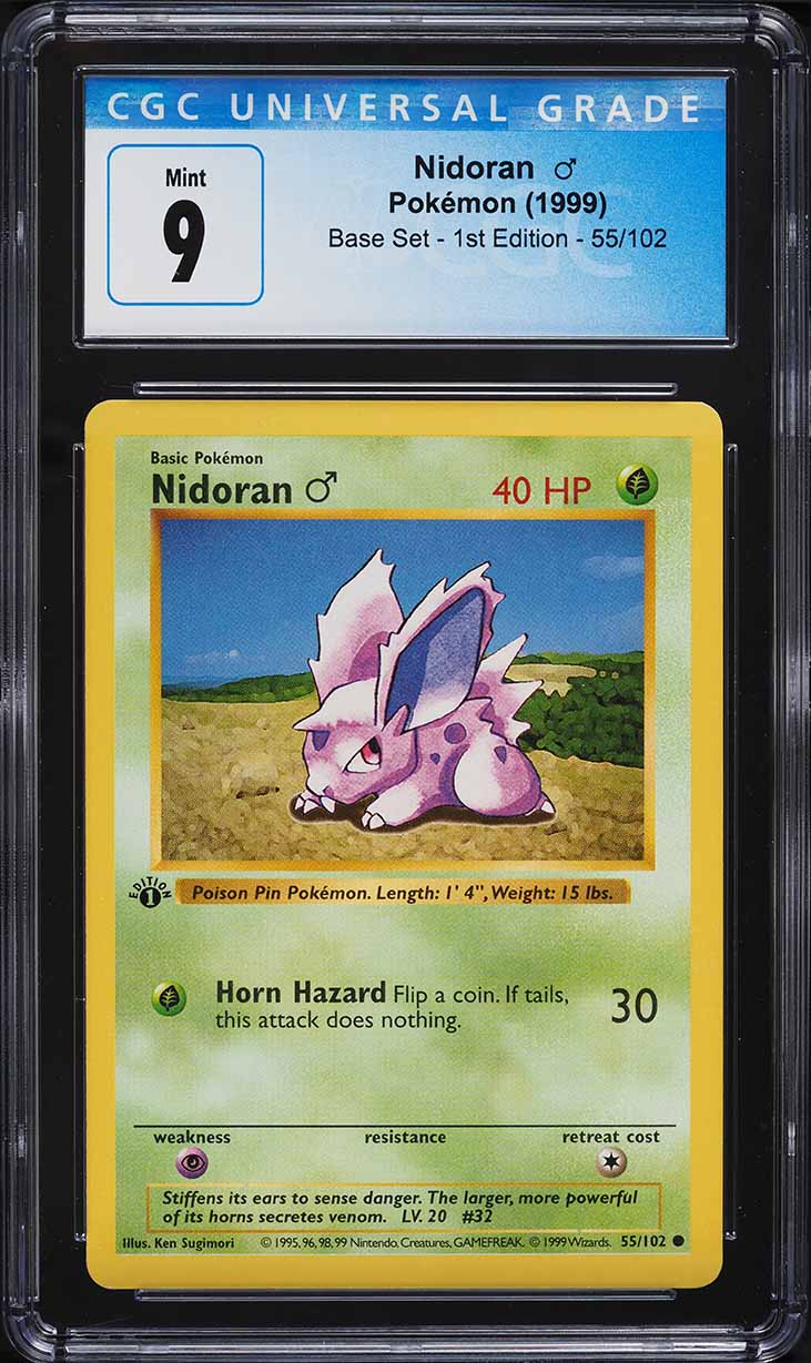 1999 Pokemon Base Set Shadowless 1st Edition Nidoran #55 CGC 9 MINT