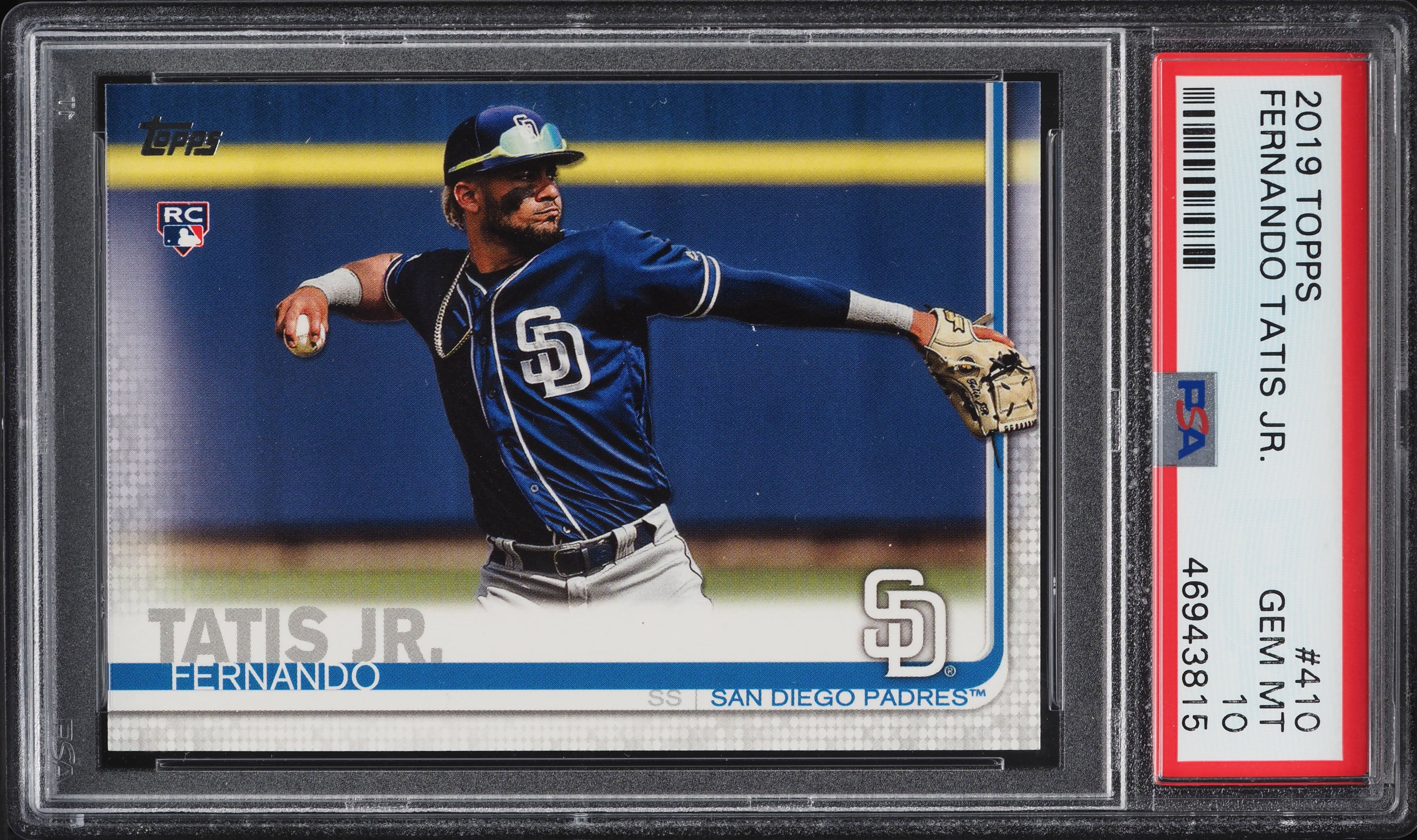 2019 Topps Fernando Tatis Jr. ROOKIE #410 PSA 10 GEM MINT on