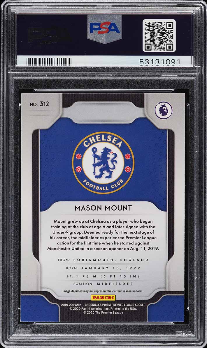 2019 Panini Chronicles Prizm Update Mason Mount ROOKIE #312 PSA 10 GEM MINT
