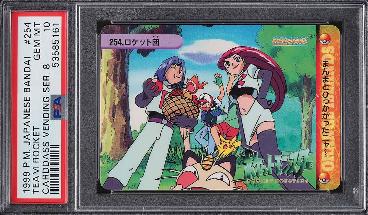 1999 Pokemon Japanese Bandai Carddass Vending Series 8 Team Rocket #254 PSA 10