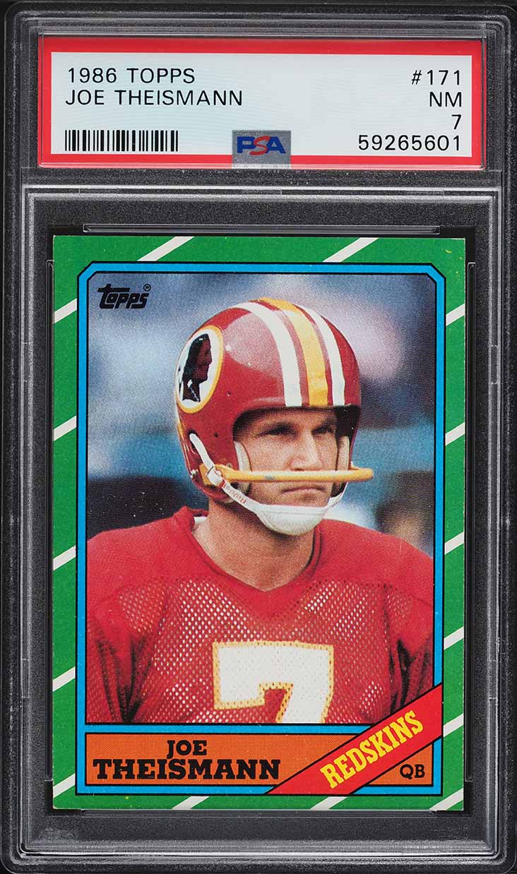 1986 Topps Football Joe Theismann #171 PSA 7 NRMT
