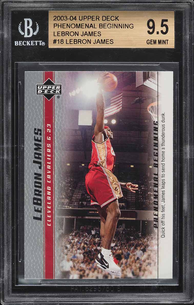2003 Upper Deck Phenomenal Beginning LeBron James ROOKIE #18 BGS 9.5 GEM MINT