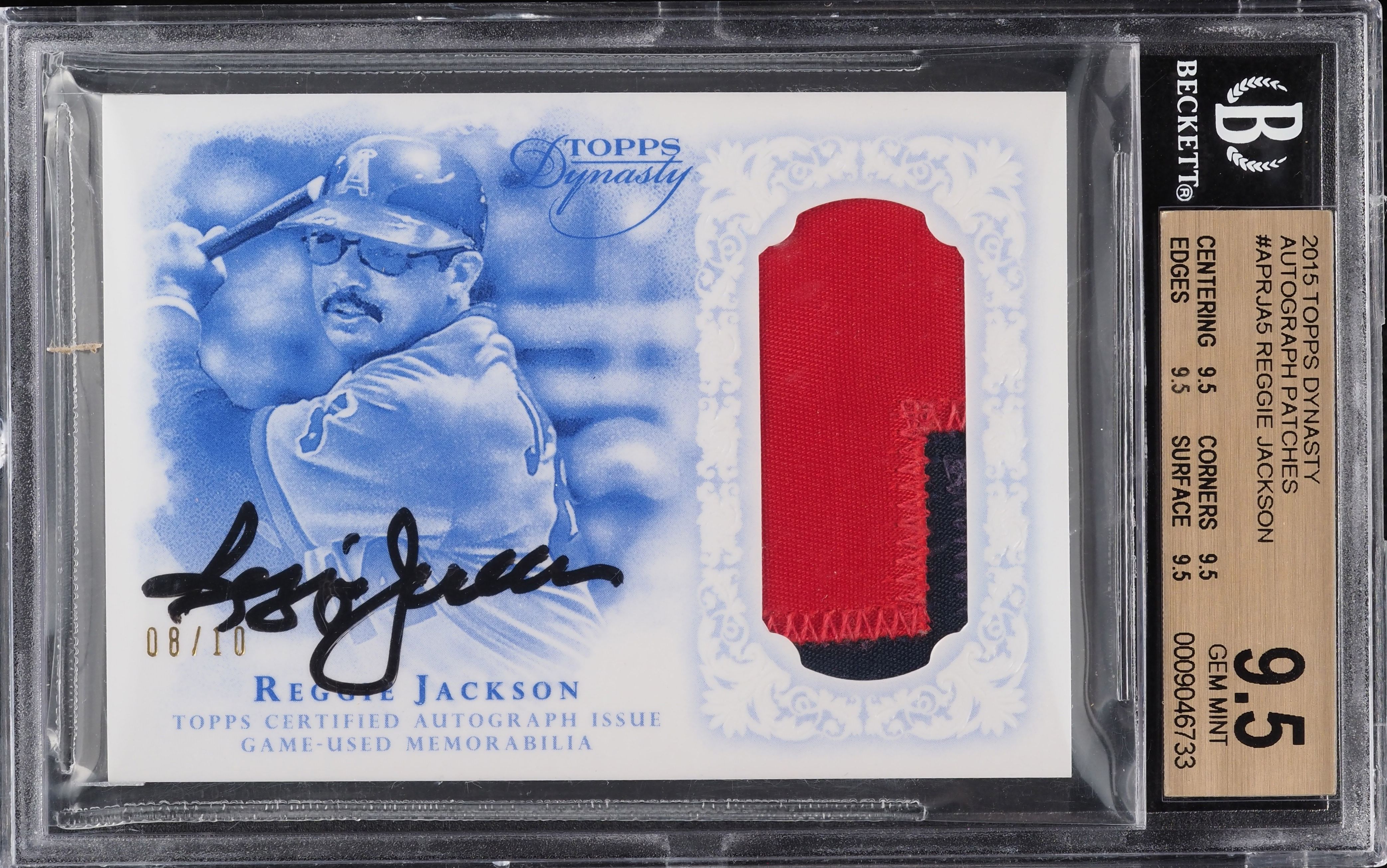 2015 Topps Dynasty Reggie Jackson PATCH AUTO /10 #APRJA5 BGS 9.5