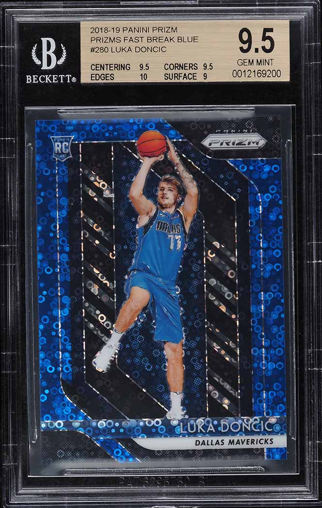 2018 Panini Prizm Fast Break Blue Luka Doncic ROOKIE /175 #280 BGS 9.5 GEM MINT