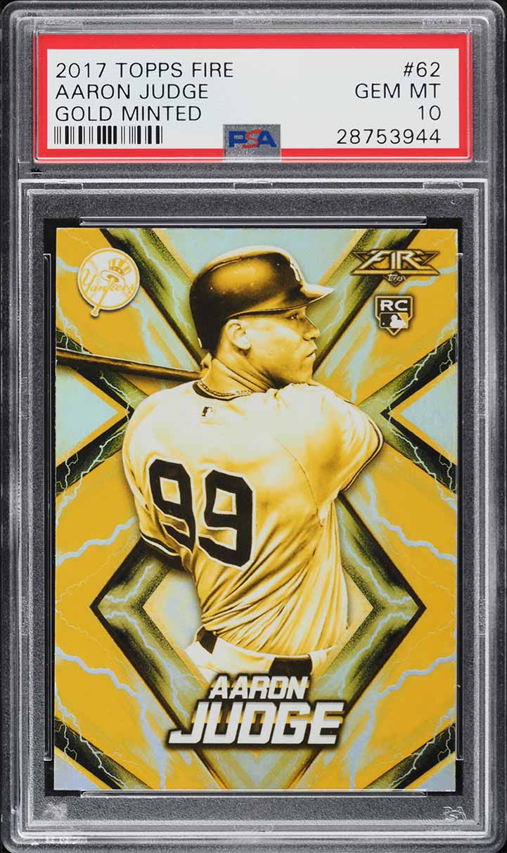 2017 Topps Fire Gold Minted Aaron Judge ROOKIE #62 PSA 10 GEM MINT