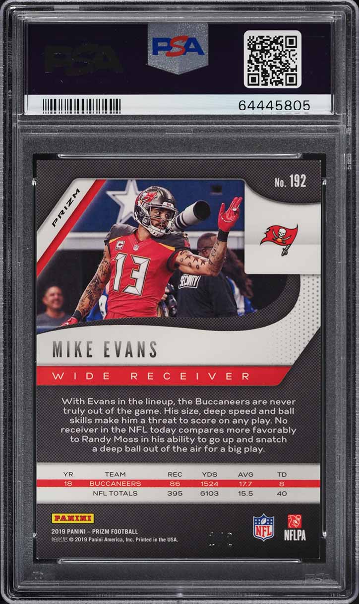 2019 Panini Prizm Green Shimmer Mike Evans 1/2 #192 PSA 8 NM-MT