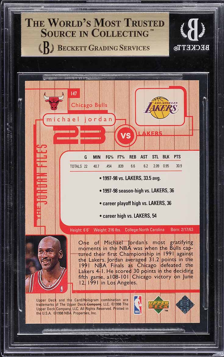 1998 Upper Deck Living Legend Michael Jordan w/ Kobe Bryant #147 BGS 9.5 GEM