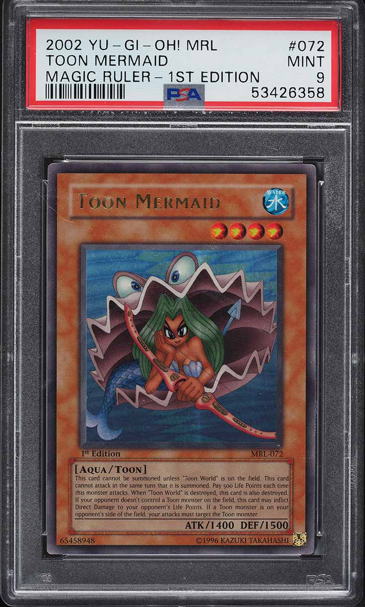 2002 Yu-Gi-Oh! Magic Ruler 1st Edition Toon Mermaid #MRL-072 PSA 9