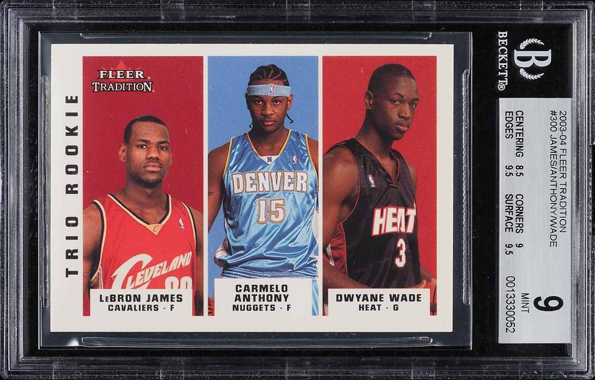 2003 Fleer Tradition LeBron James Dwyane Wade Carmelo Anthony