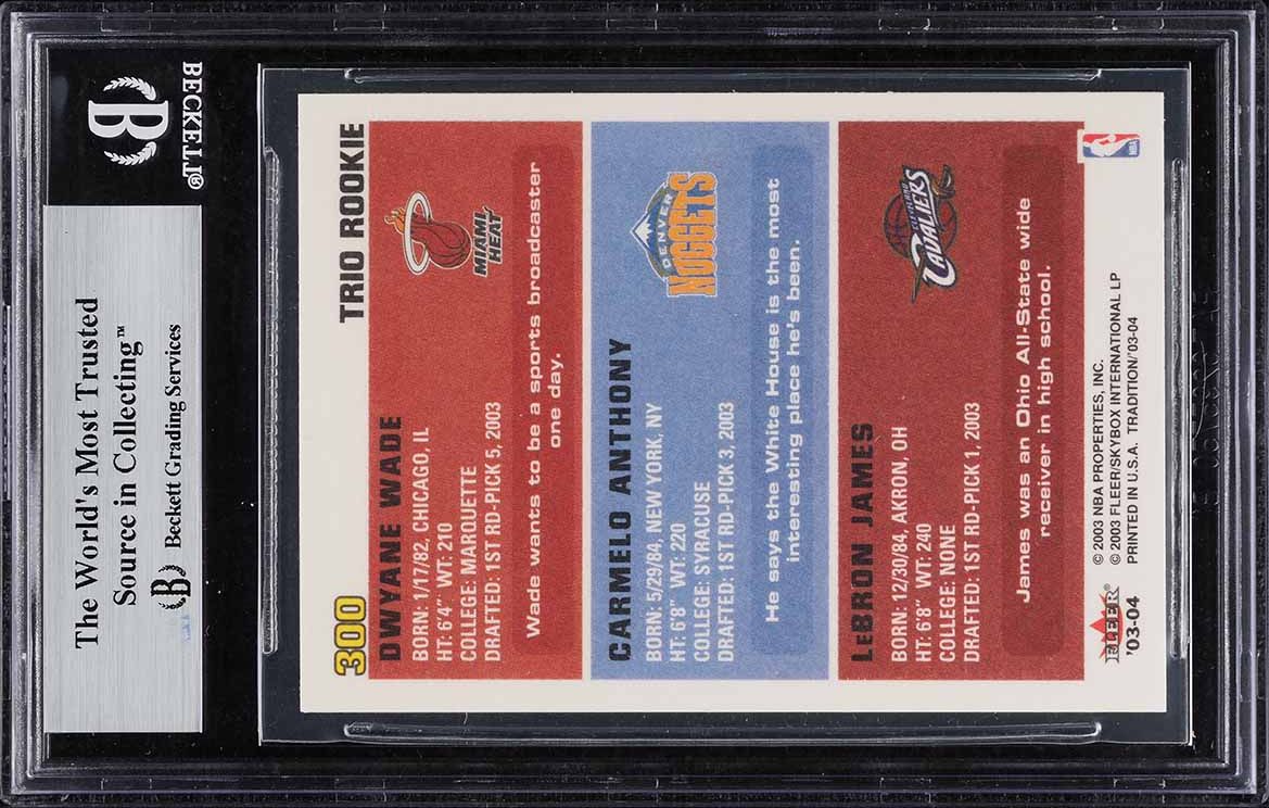 2003 Fleer Tradition LeBron James Dwyane Wade Carmelo Anthony