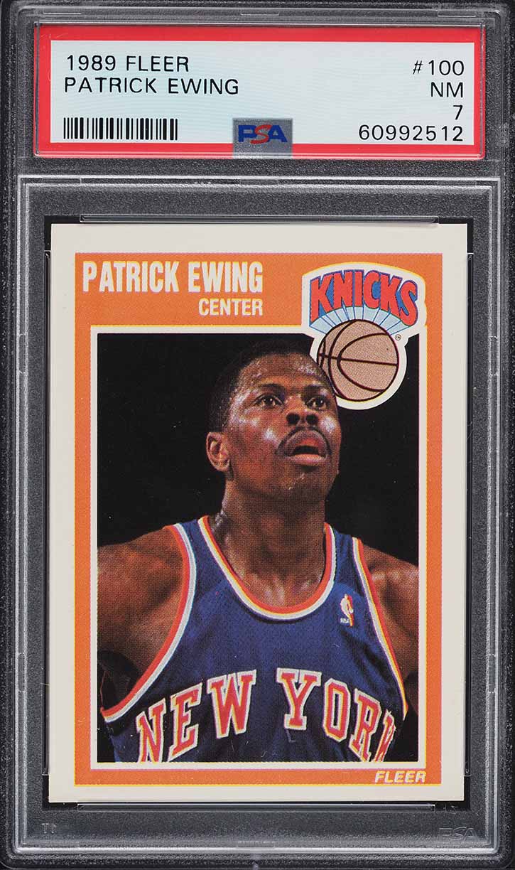 1989 Fleer Basketball Patrick Ewing #100 PSA 7 NRMT