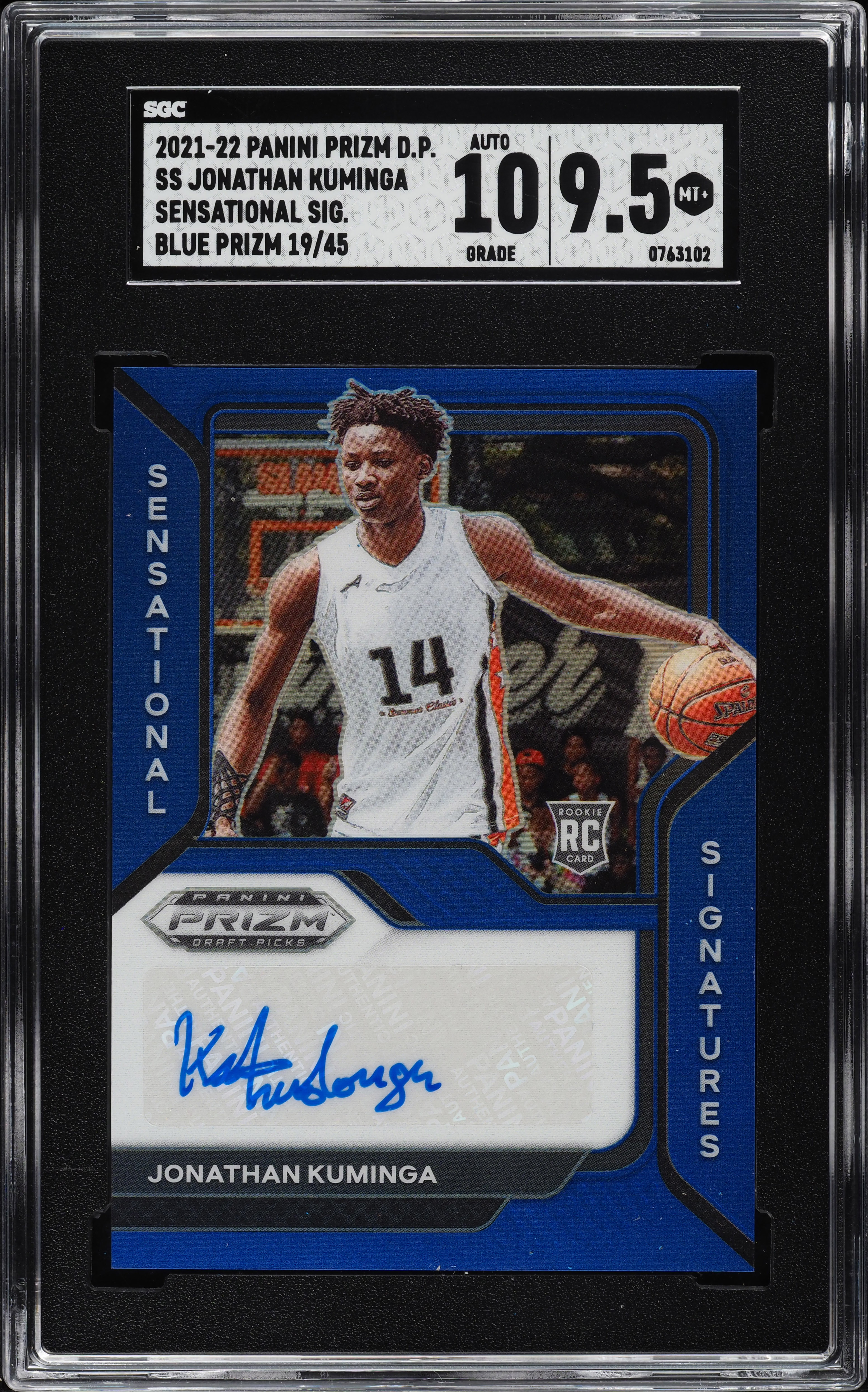 2021 Panini Prizm Draft Picks Blue Prizms Jonathan Kuminga RC AUTO