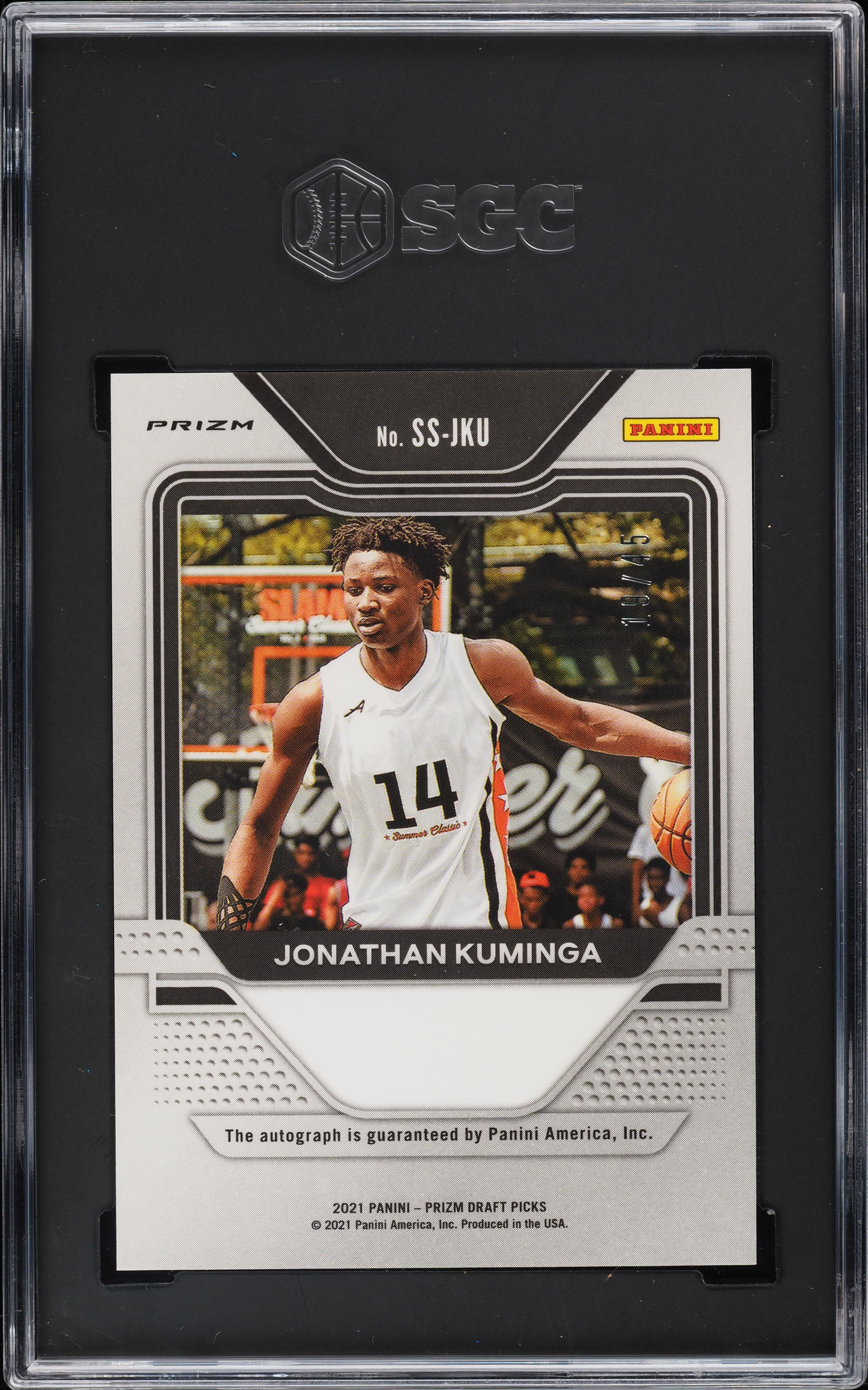 2021 Panini Prizm Draft Picks Blue Prizms Jonathan Kuminga RC AUTO