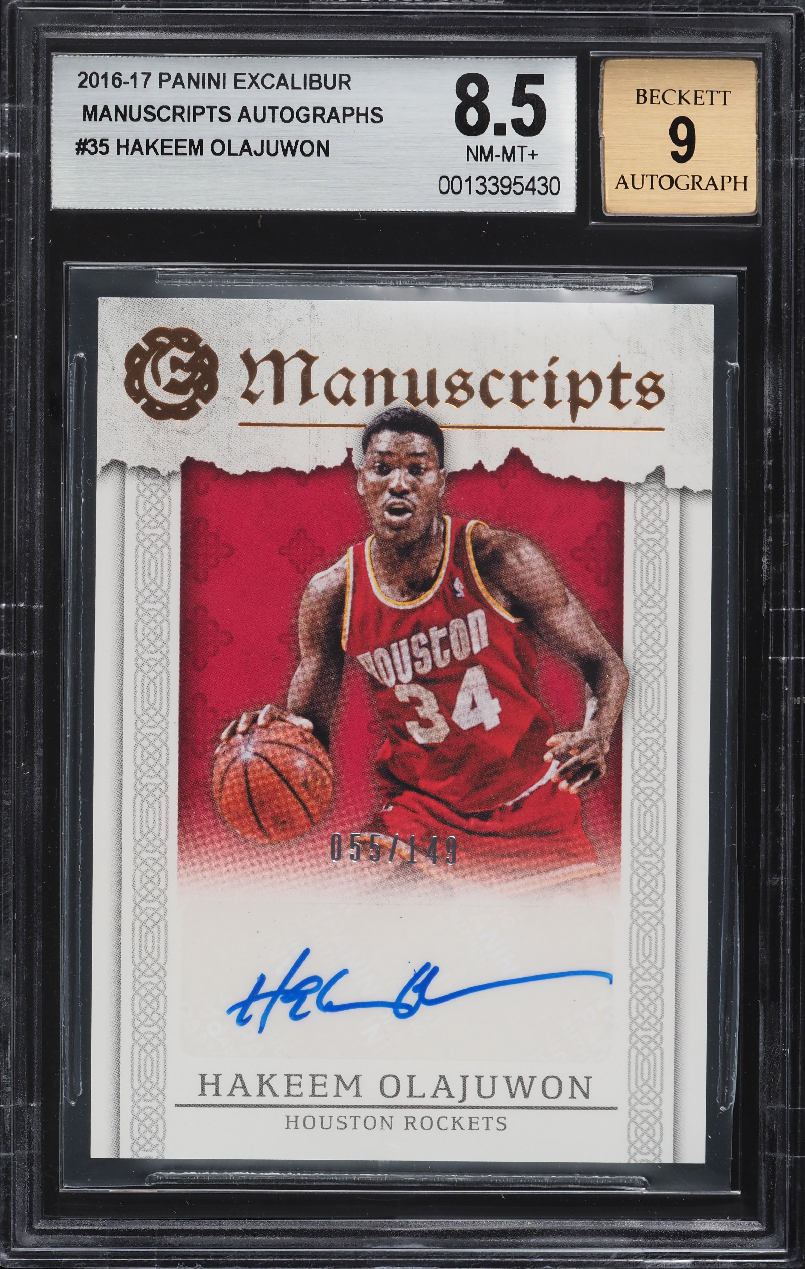 2016 Panini Excalibur Manuscripts Hakeem Olajuwon AUTO /149 #M-HO