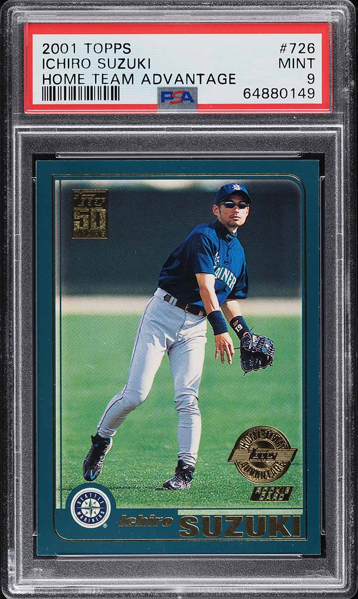 2001 Topps Home Team Advantage Ichiro ROOKIE #726 PSA 9 MINT on