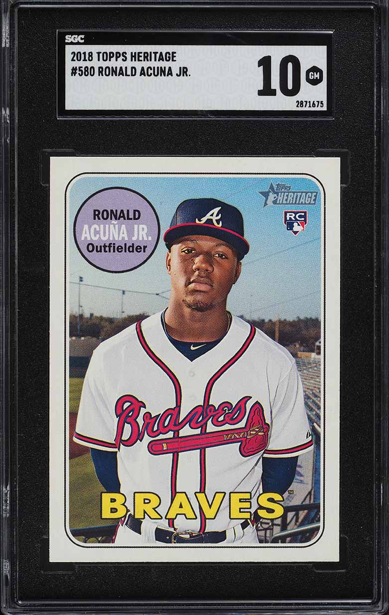 2018 Topps Heritage Ronald Acuna Jr. ROOKIE #580 SGC 10 GEM MINT