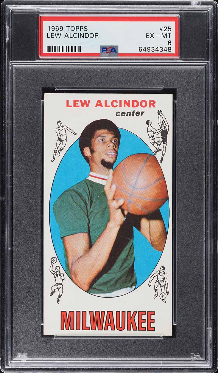 1969 Topps Basketball Lew Alcindor ROOKIE #25 PSA 6 EXMT