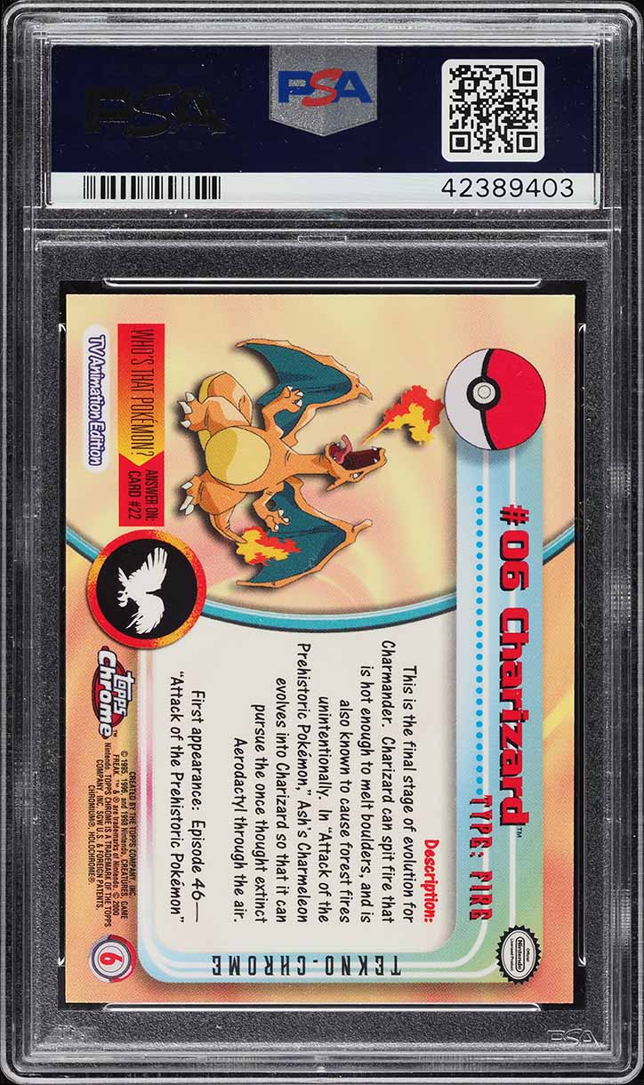 2000 Topps Chrome Pokemon Series 1 Tekno Charizard #6 PSA 9 MINT