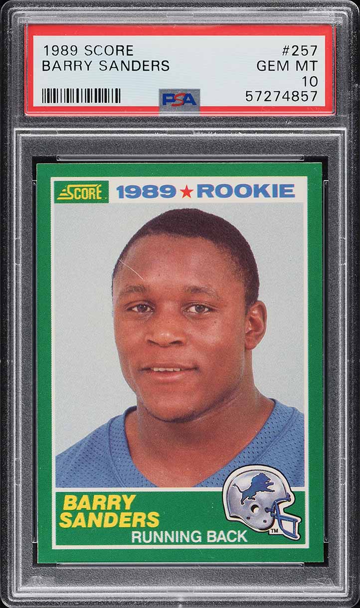 1989 Score Football Barry Sanders ROOKIE #257 PSA 10 GEM MINT