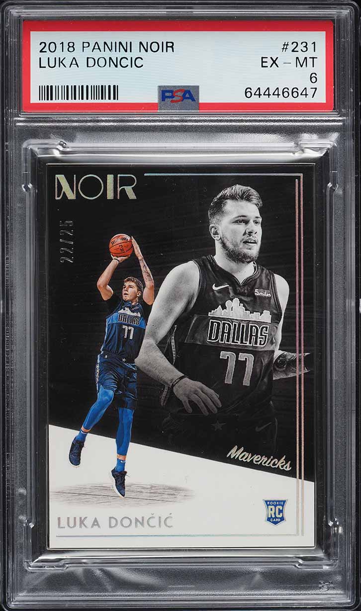 2018 Panini Noir Luka Doncic ROOKIE /25 #231 PSA 6 EXMT on