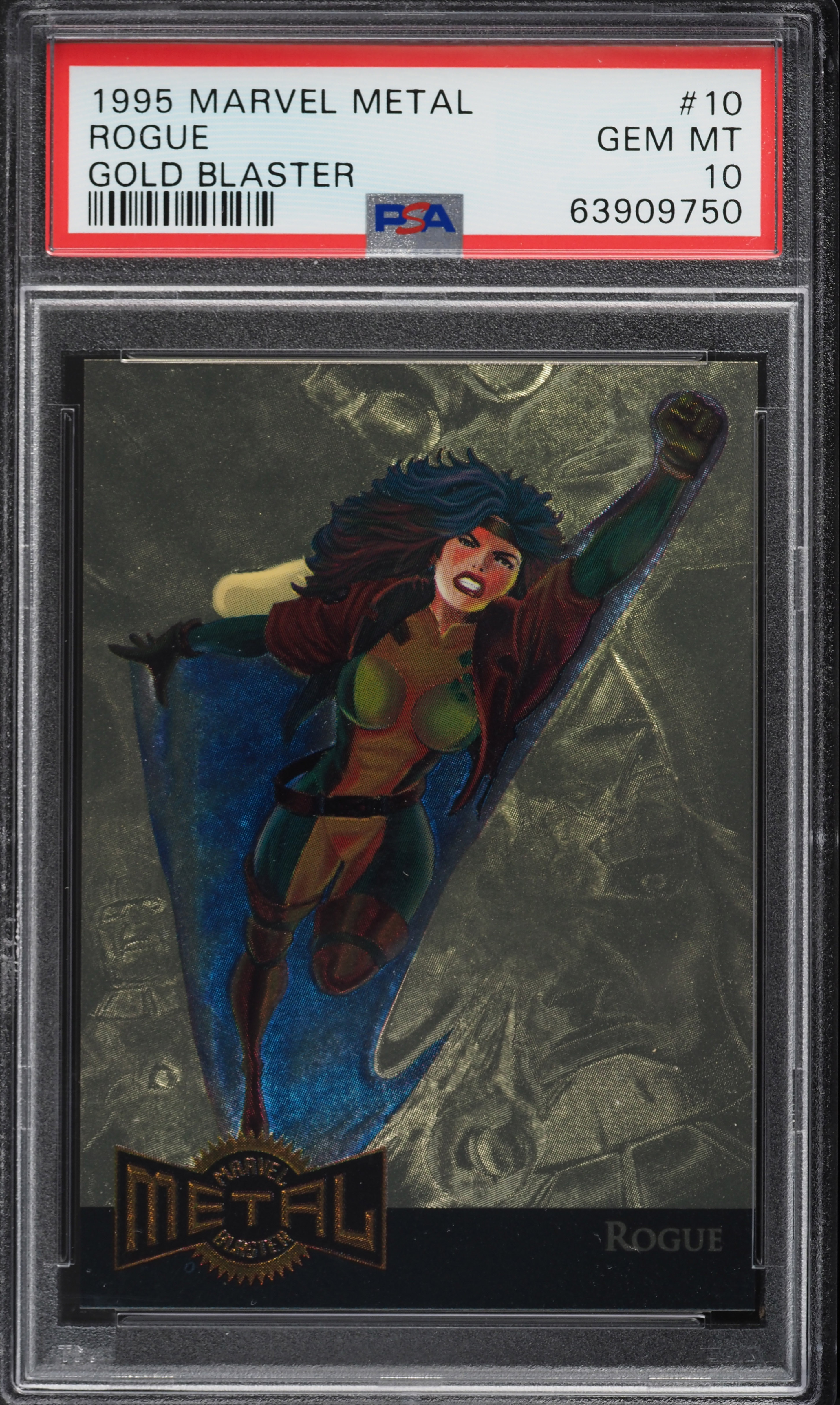 1995 Marvel Metal Metal Blaster Gold Blaster Rogue #10 PSA 10 GEM