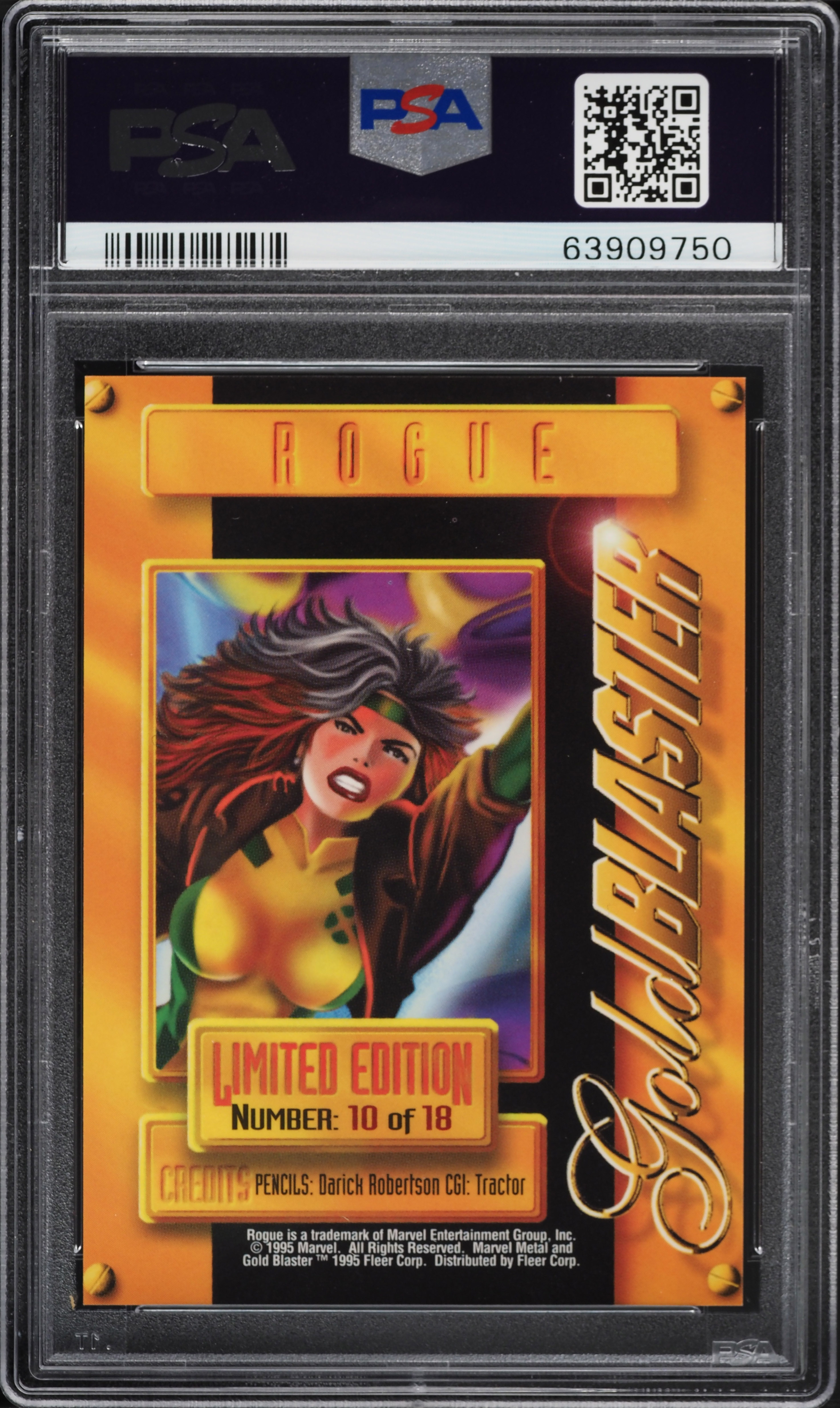 1995 Marvel メタル ハルク ゴールド ブラスター 1995 Marvel Metal Metal Blaster Gold Blaster Rogue #10 PSA 10 GEM