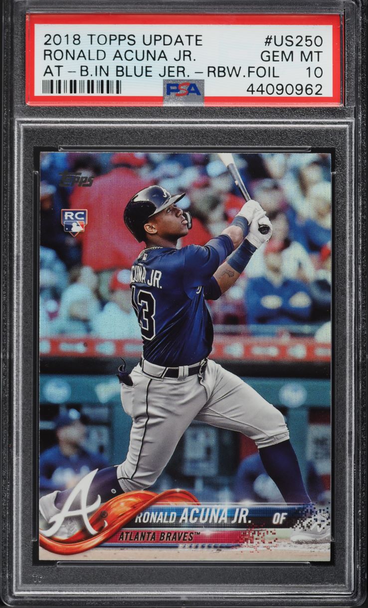 2018 Topps Update Rainbow Foil Ronald Acuna Jr. ROOKIE #US250 PSA 10 GEM MINT