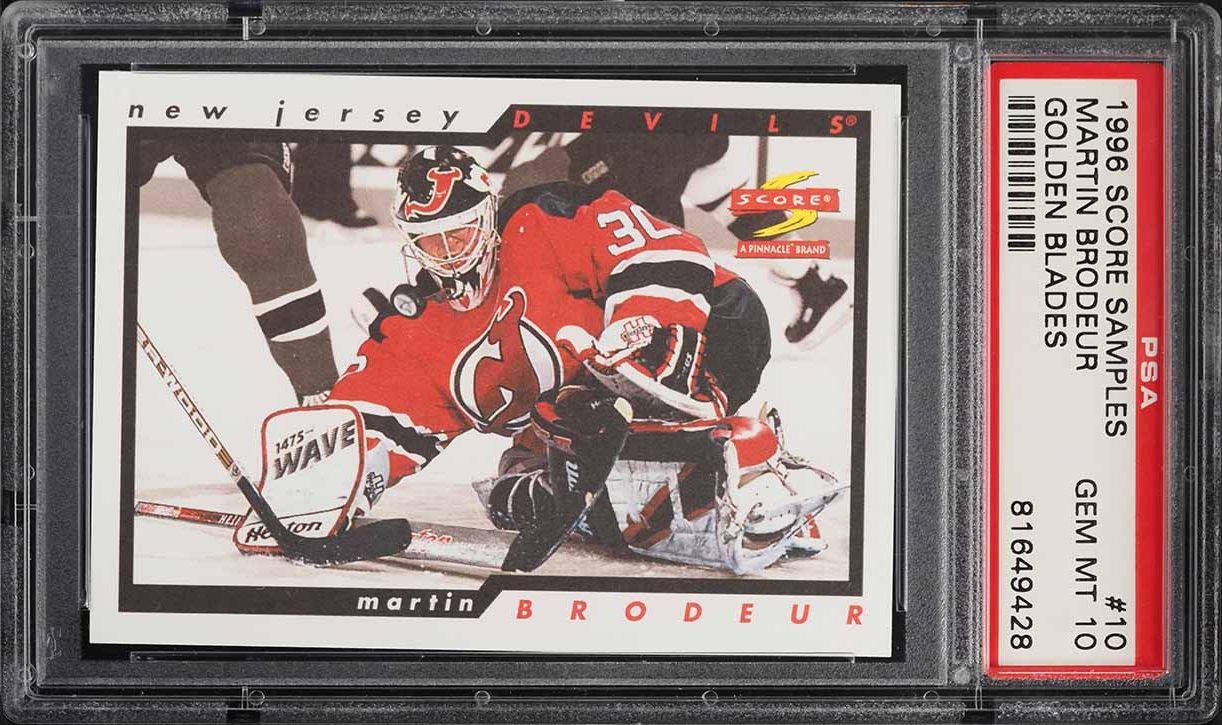 1996 Score Samples Golden Blades Martin Brodeur #10 PSA 10 GEM MINT
