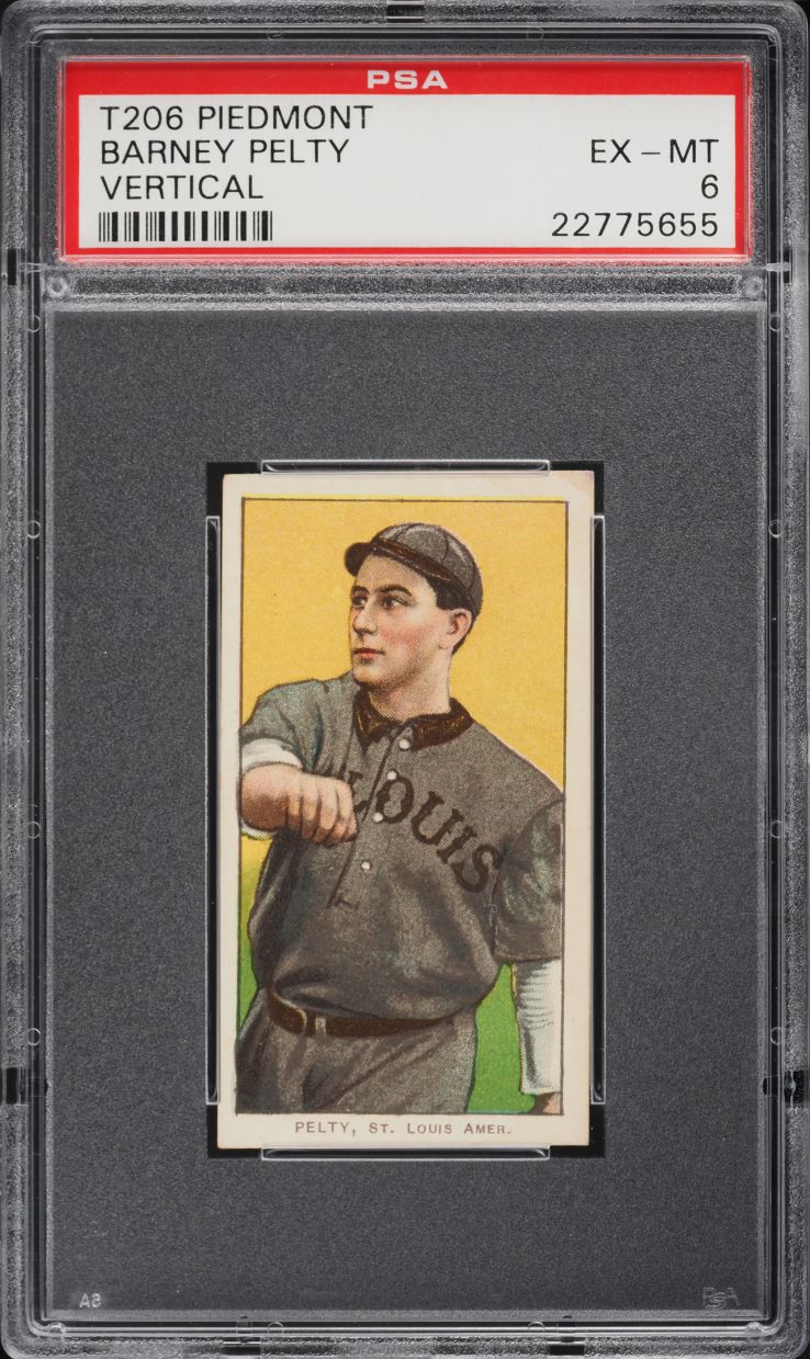 1909-11 T206 Barney Pelty VERTICAL PSA 6 EXMT