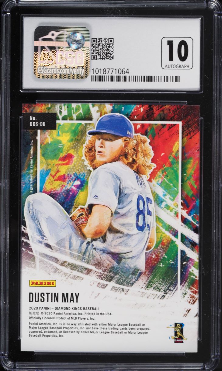 2020 Panini Diamond Kings Holo Gold Dustin May ROOKIE AUTO /25 #DKS-DU CSG 9.5