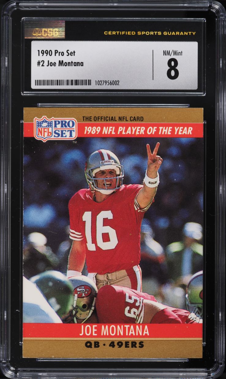 1990 Pro Set Football Joe Montana #2 CSG 8 NM-MT