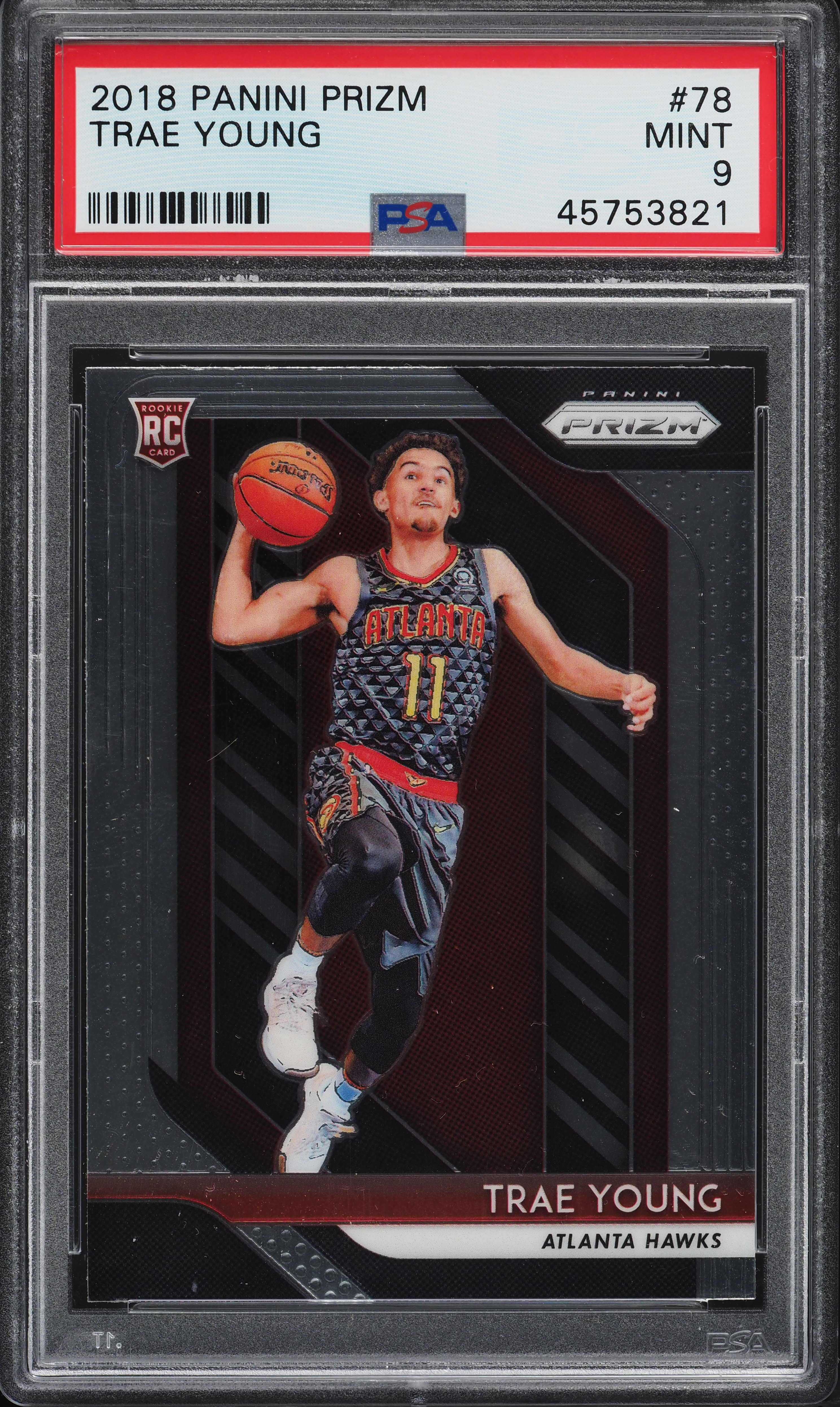 2018 Panini Prizm Trae Young ROOKIE #78 PSA 9 MINT on Fanatics Collect
