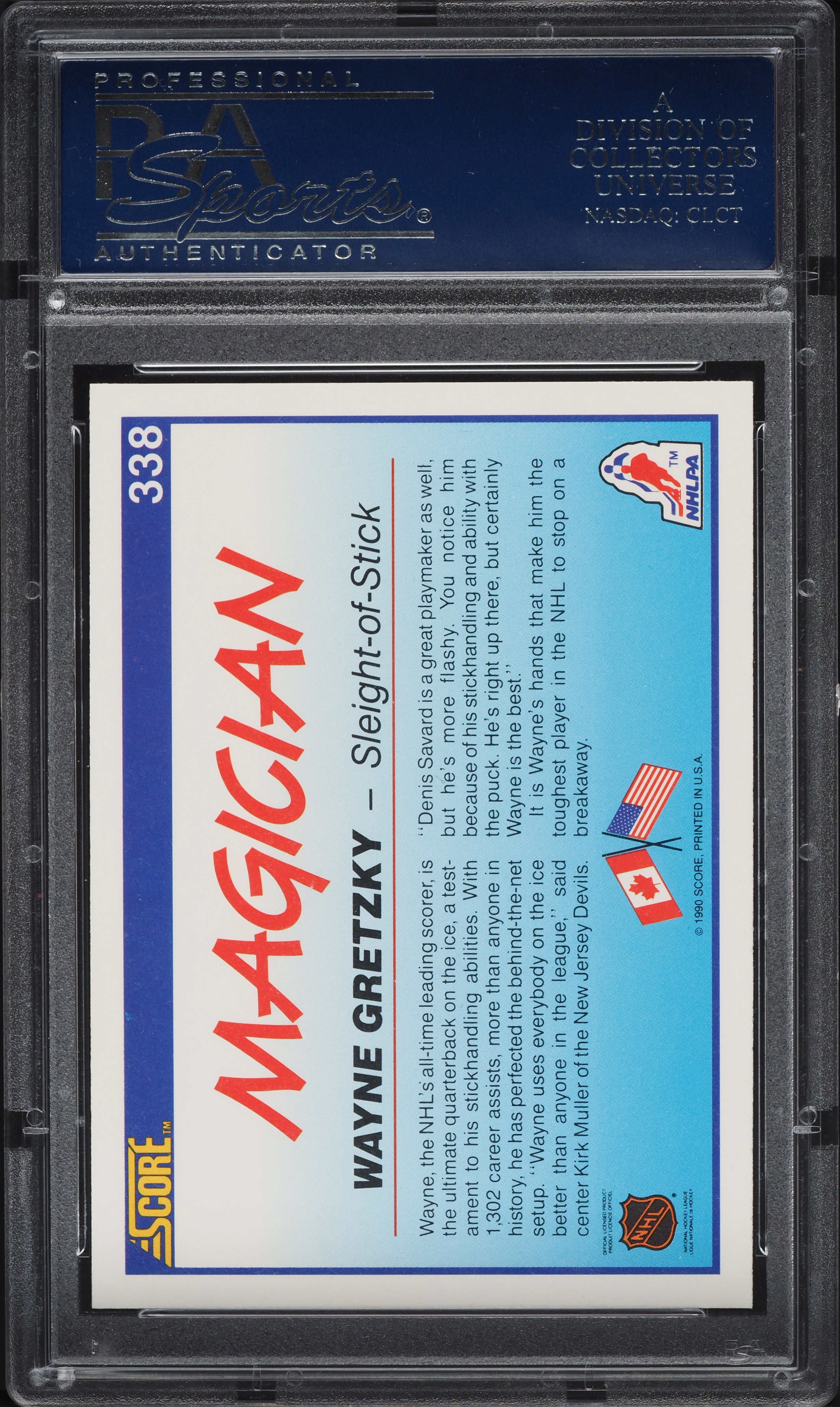 Carte Collector Wayne Gretzky 1993 - Captain Honoraire Du Pont Supérieur - PSA 10