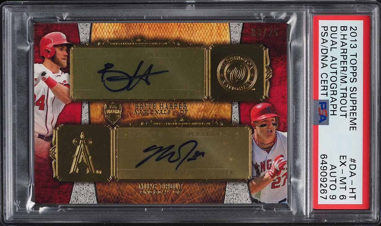 Topps Bryce Harper Autographed Jersey Mike Trout Bryce Harper Autographed  2021 Topps Museum Collection, image size:1231x731