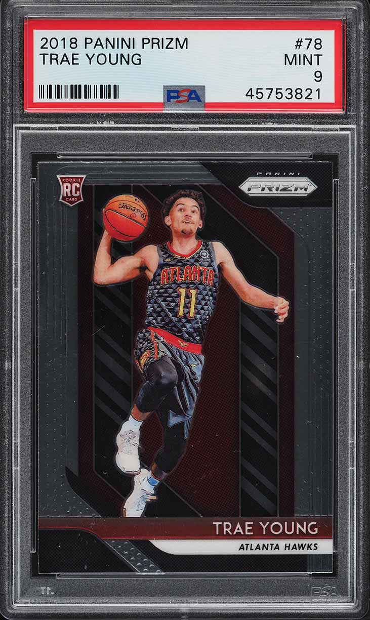2018 Panini Prizm Trae Young ROOKIE #78 PSA 9 MINT on Fanatics Collect