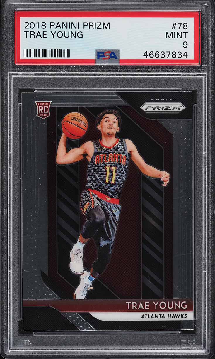 2018 Panini Prizm Trae Young ROOKIE #78 PSA 9 MINT on Fanatics Collect