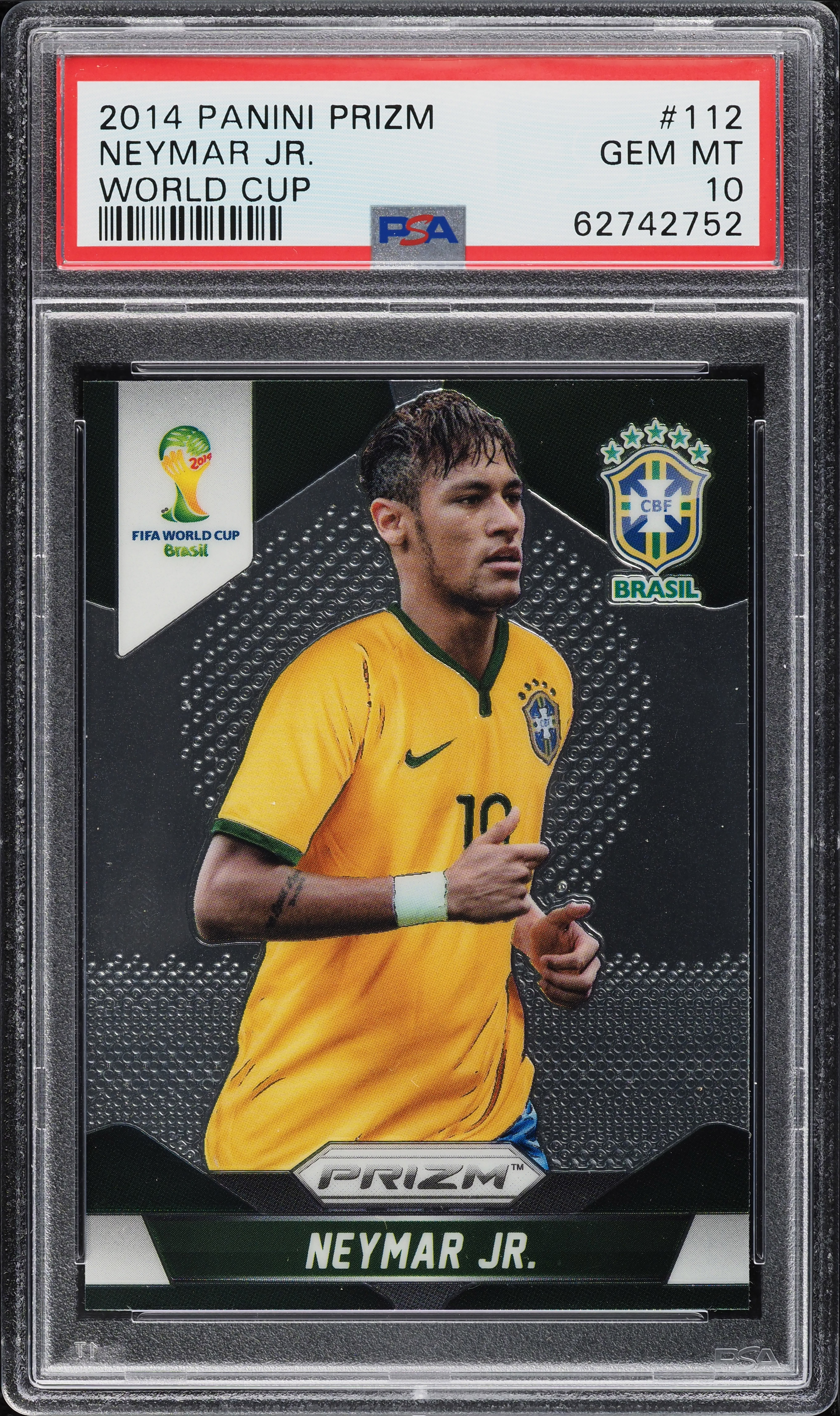2014 Panini Prizm World Cup Neymar Jr. #112 PSA 10 GEM MINT on